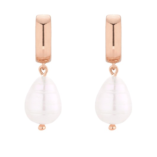 Kolczyki z różowego złota z naturalną perłą