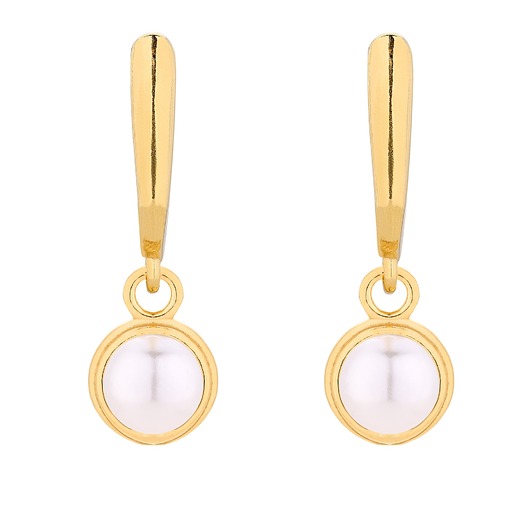 Złote kolczyki z perłą SWAROVSKI CRYSTAL