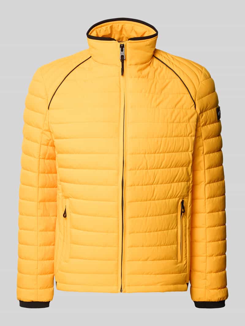 Kurtka pikowana ze stójką i kieszeniami zapinanymi na zamek błyskawiczny