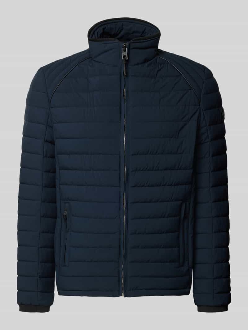 Kurtka pikowana ze stójką i kieszeniami zapinanymi na zamek błyskawiczny