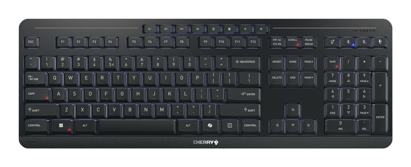 CHERRY Stream keyboard ultimate klawiatura Dom/Biuro USB + RF Wireless + Bluetooth QWERTY Angielski Czarny JK-8570US-2