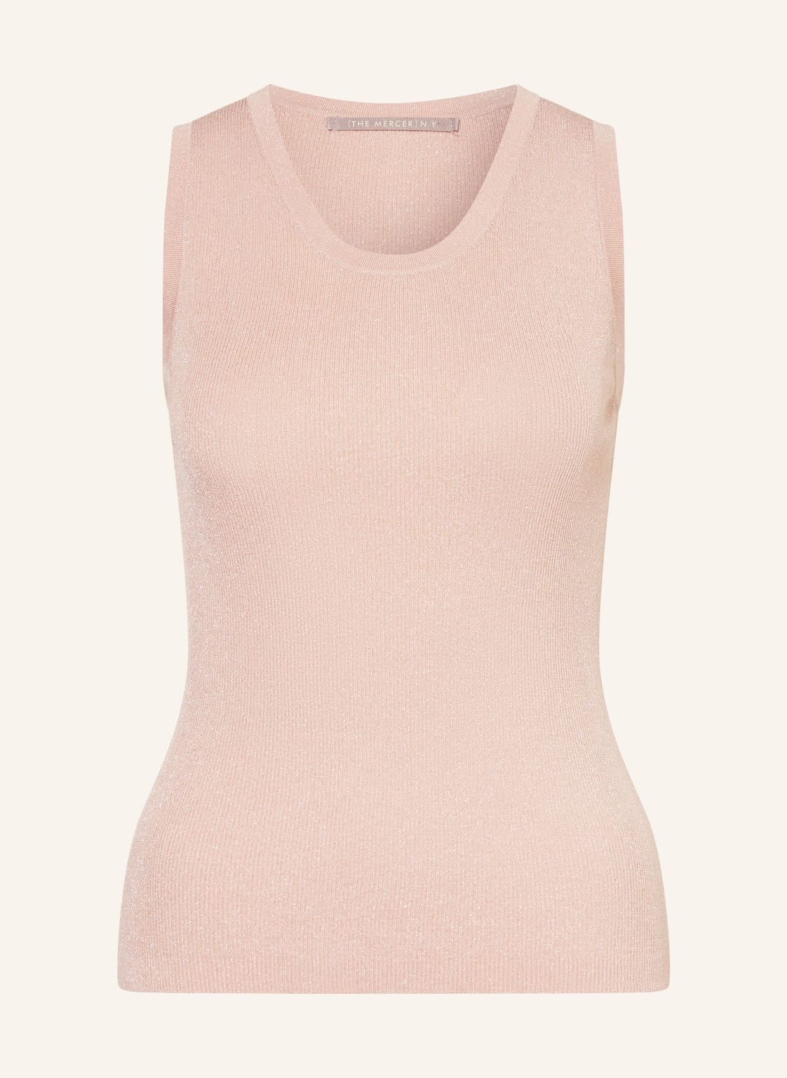 (The Mercer) N.Y. Dzianinowy Top Z Błyszczącą Przędzą rosa