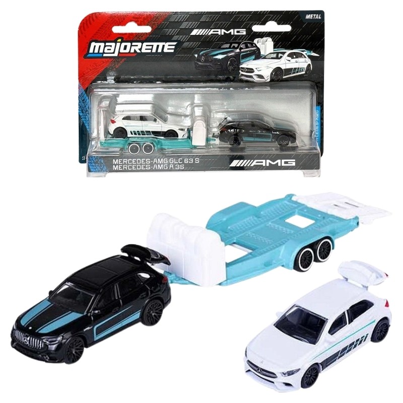 Majorette Mercedes AMG Z Przyczepą Autko Z Lawetą GLC + A35