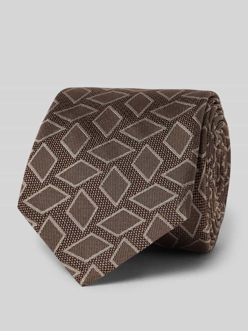 Krawat z jedwabiu ze wzorem na całej powierzchni (7,5 cm)
