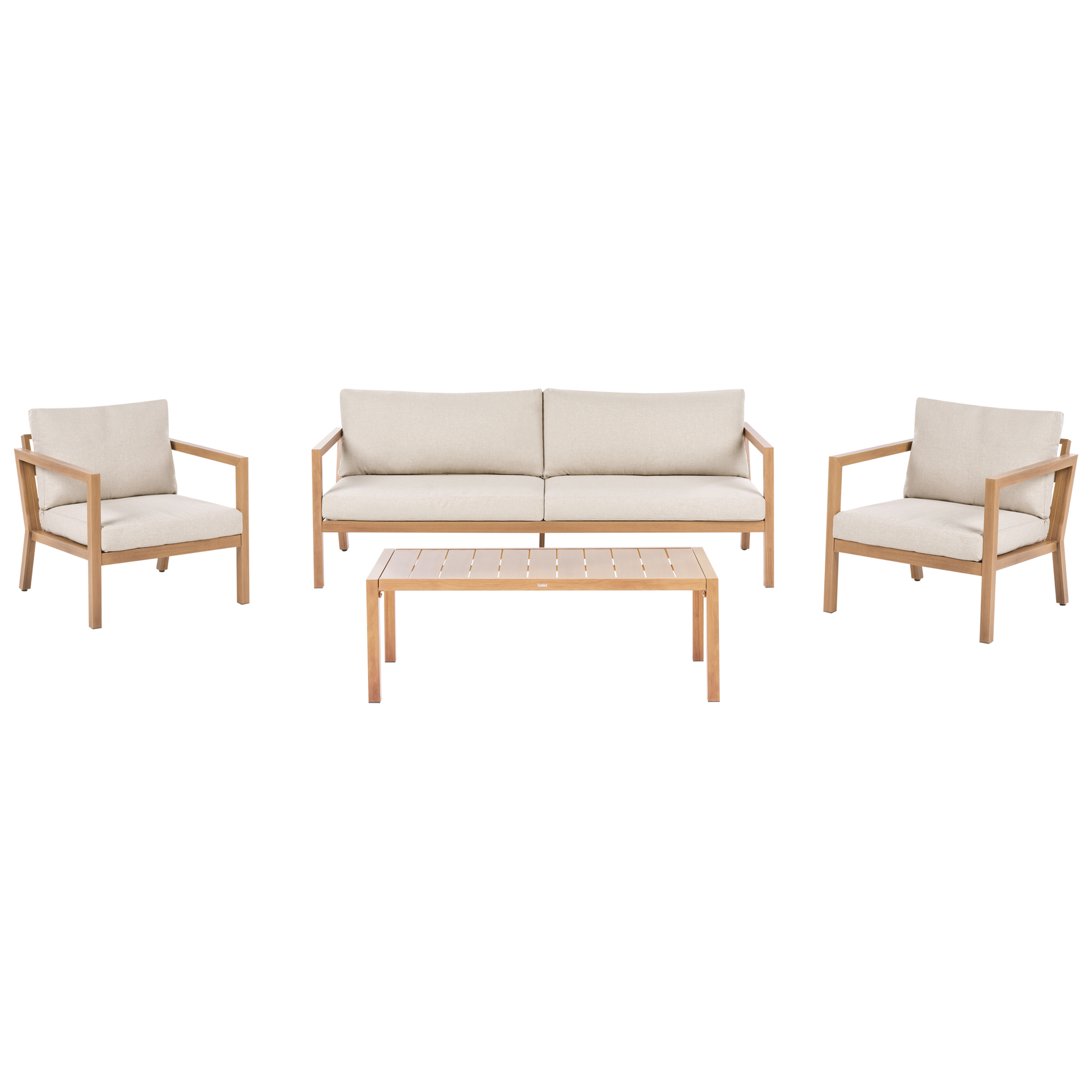 Beliani zestaw ogrodowy ze stolikiem dla 5 osób ONETA Metal Jasnobrązowy