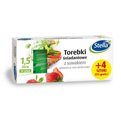 Torebki śniadaniowe z suwak 1,5 l 16 szt. Stella