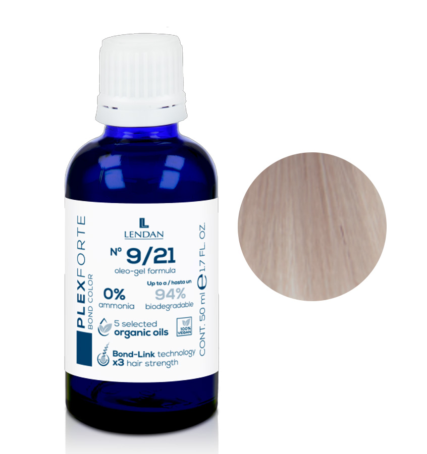 Lendan Plex Forte Bond Color, farba do włosów do trwałej lub półtrwałej koloryzacji, 9/21, 50ml