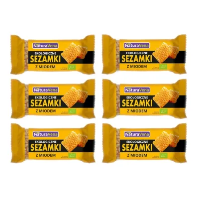 NaturaVena Sezamki z miodem Zestaw 6 x 27 g Bio