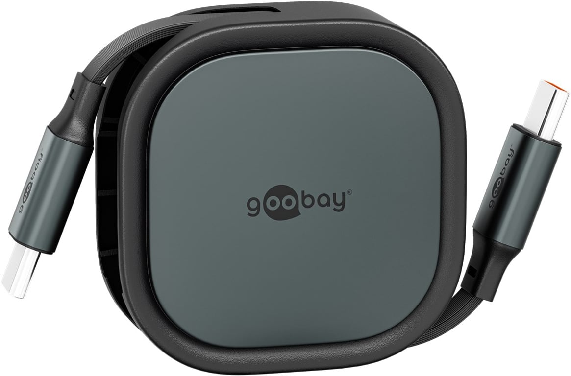 Goobay 77424 kabel USB USB 2.0 1 m USB C Czarny, Srebrny