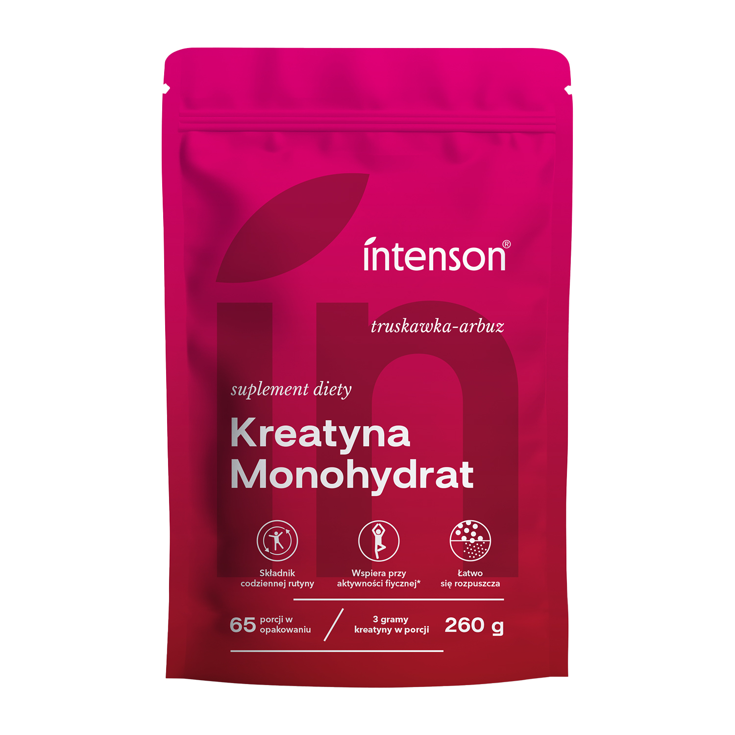 Intenson Kreatyna Monohydrat, smak truskawka-arbuz, 260 g