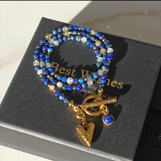 Klasyczny naszyjnik Lapis lazuli serce