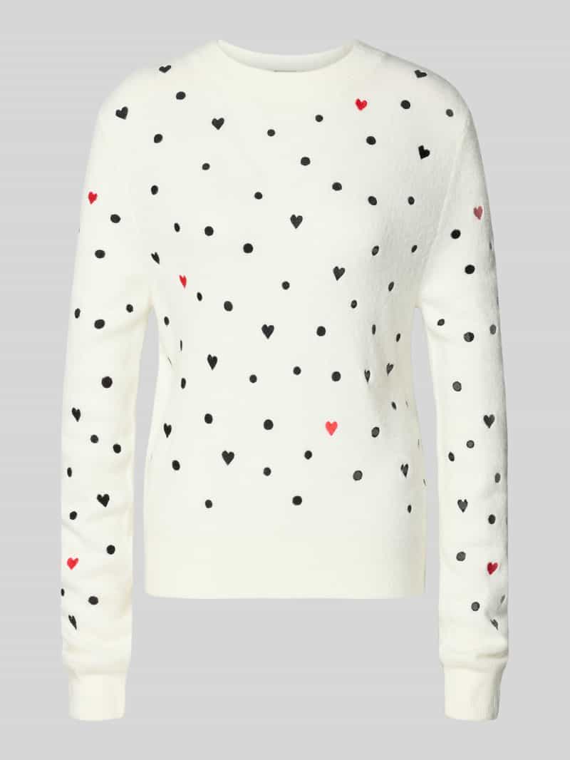 Sweter z dzianiny o kroju regular fit z haftami