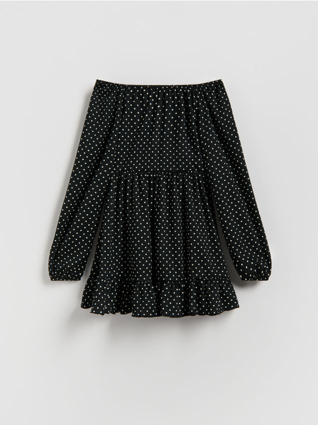 Reserved - Sukienka w groszki - czarny