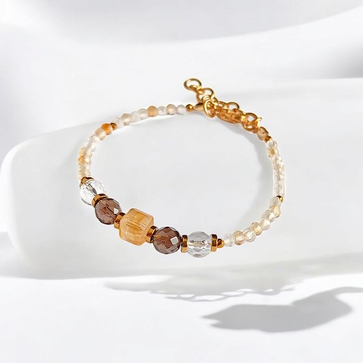 DOBROBYT - amulet - cytryn,kwarc dymny,k.górski - z zapięciem