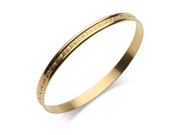 Bransoletka srebrna , pozłacana, koło z wzorem do medytacji - styl Vintage