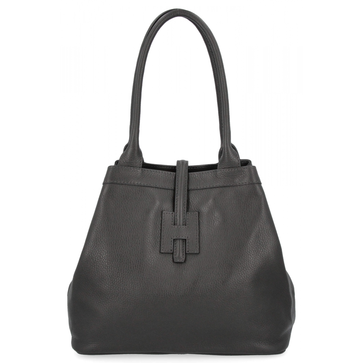 Elegancka Torebka Skórzana Shopper Bag 208S Szara