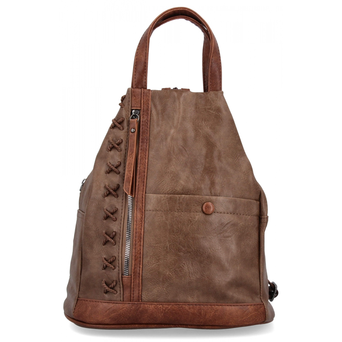 Stylowy Plecaczek Damski firmy Herisson 15-2B315 Ziemisty