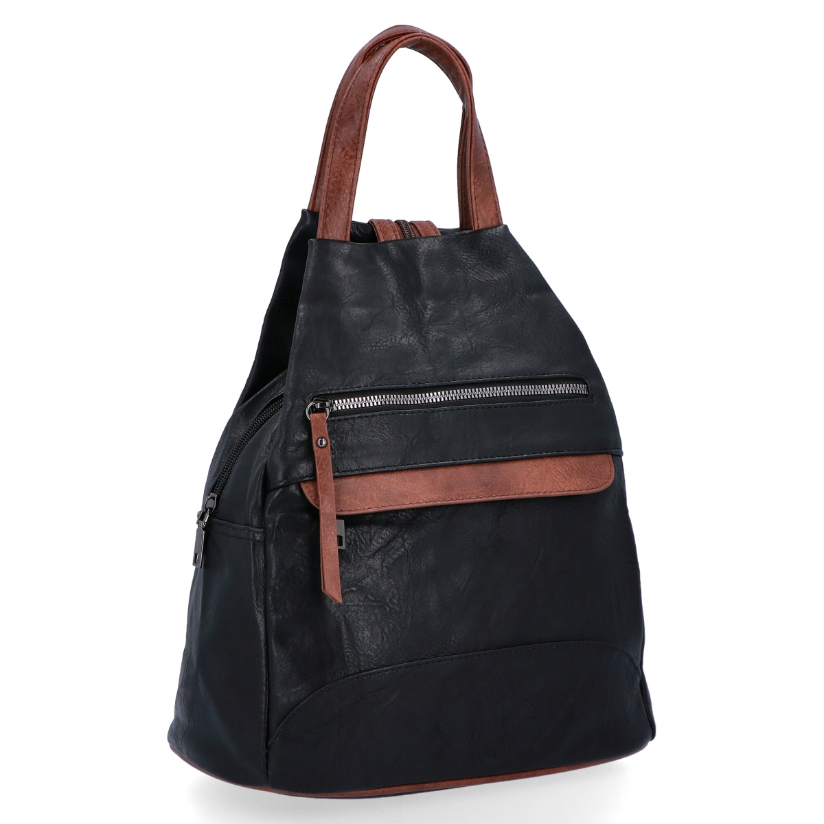 Miejski Plecak Damski firmy Herisson 1452H2023-43 Czarny/Brązowy