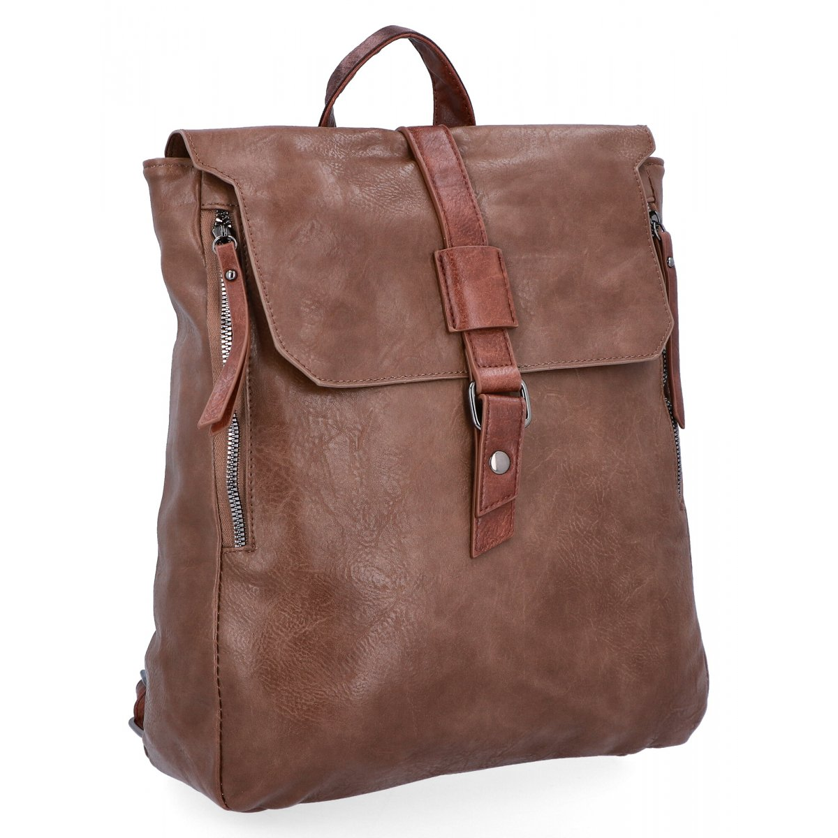 Plecak Damski Vintage XL firmy Herisson 1652H2023-11 Ziemisty