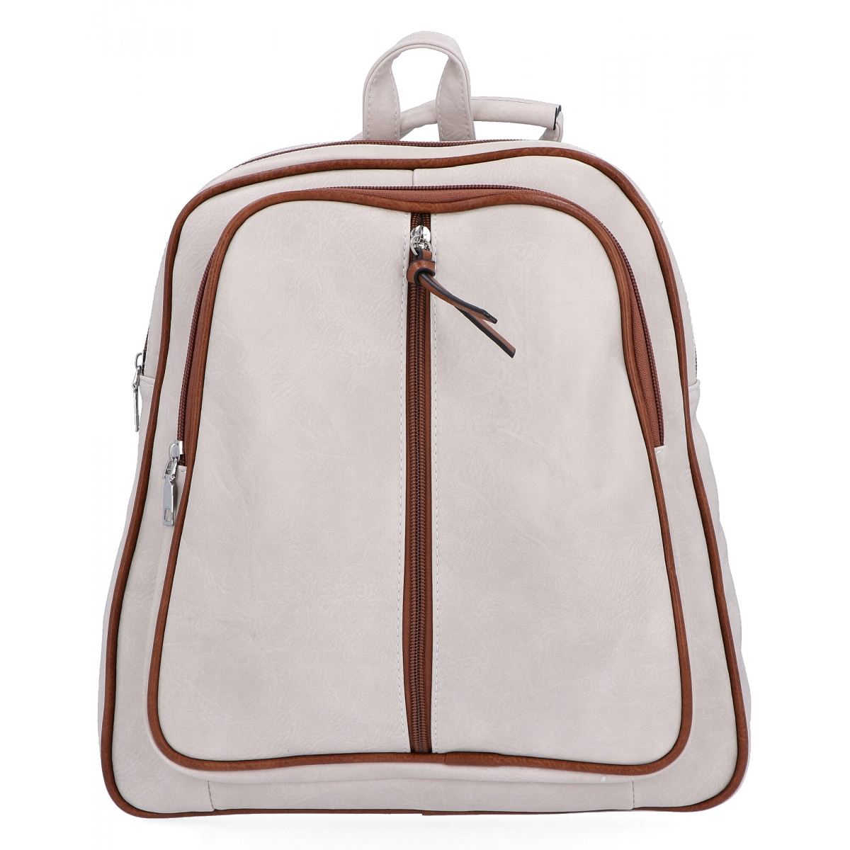 Miejski Plecak Damski 2 Komory firmy Hernan HB0407 Beżowy/Brązowy