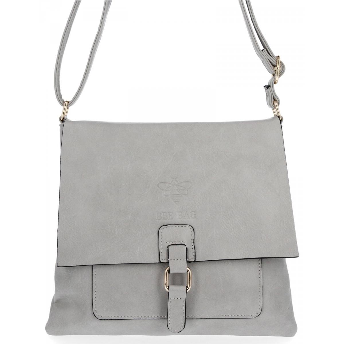 BEE BAG Stylowa Torebka Damska Listonoszka Siena Jasno Szara