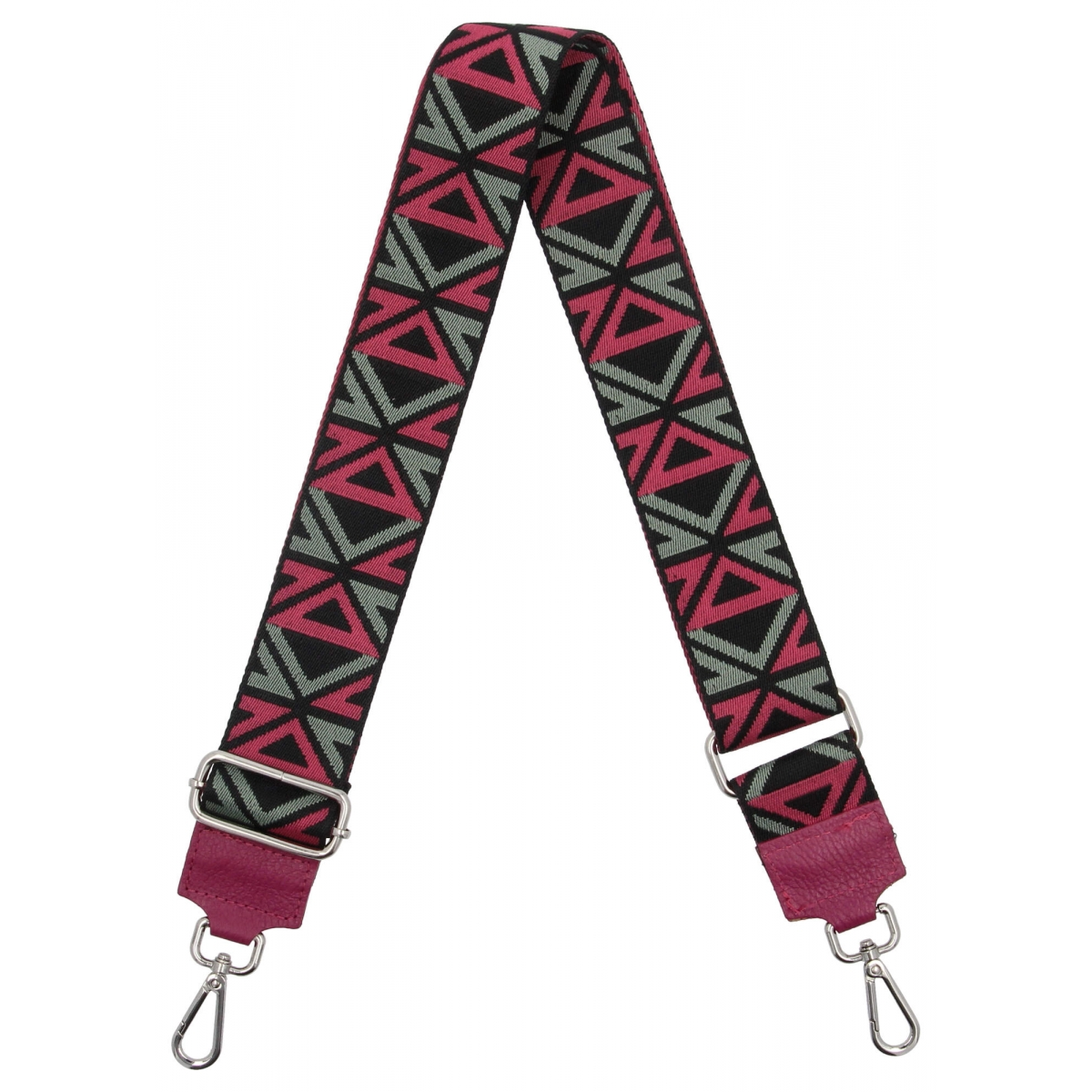 Modny Pasek Do Torebki Geometric PA005 Fuksjowy
