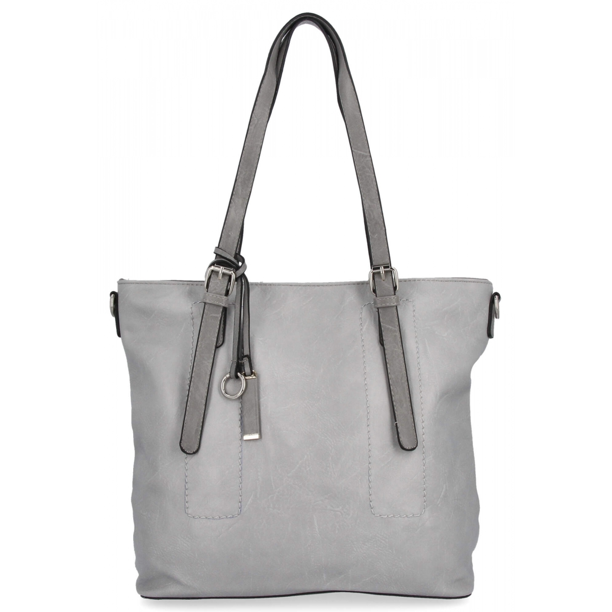 Uniwersalna Torebka Damska XL Shopper Bag firmy Hernan HB0213-1 Jasno Szara/Szara