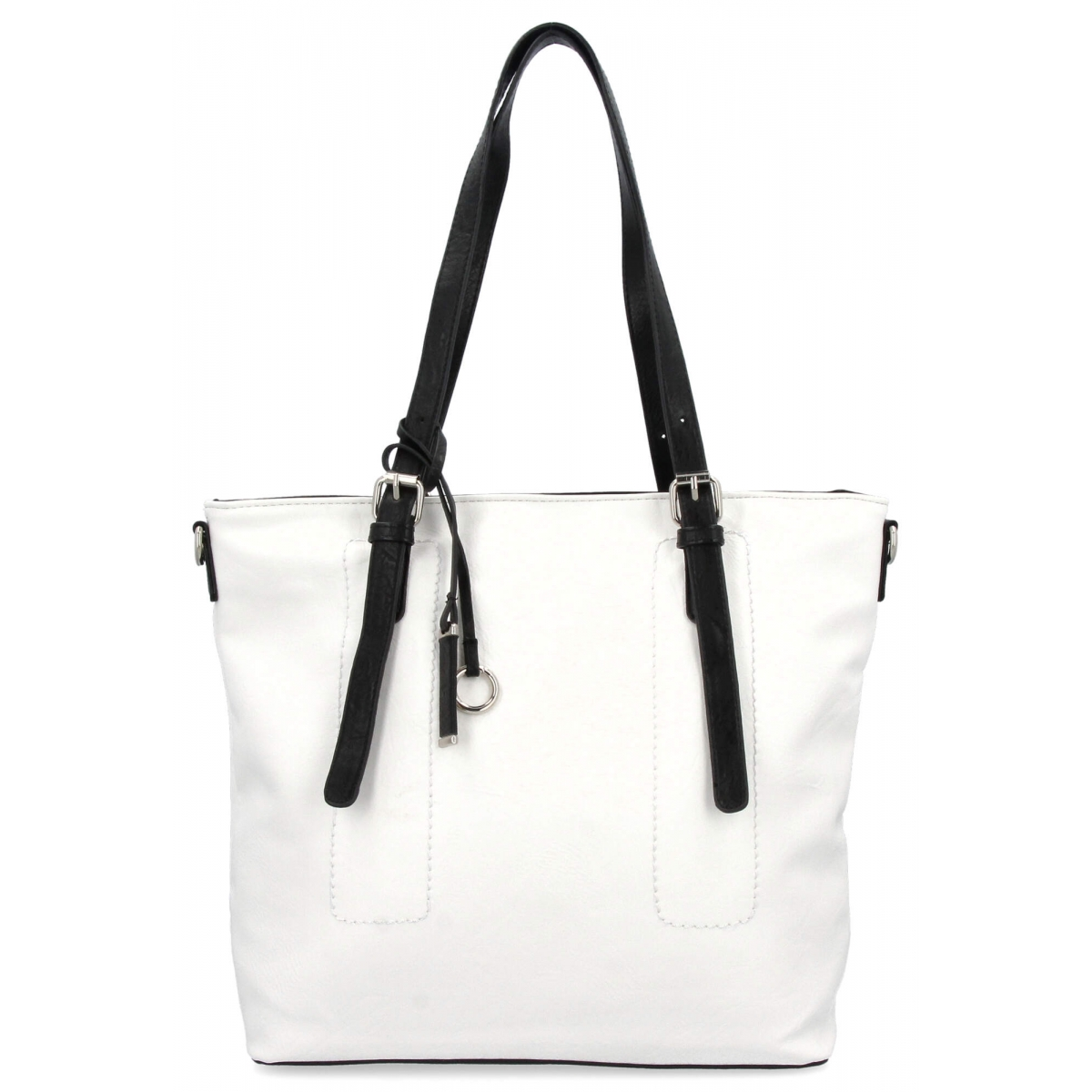 Uniwersalna Torebka Damska XL Shopper Bag firmy Hernan HB0213-1 Biała/Czarna