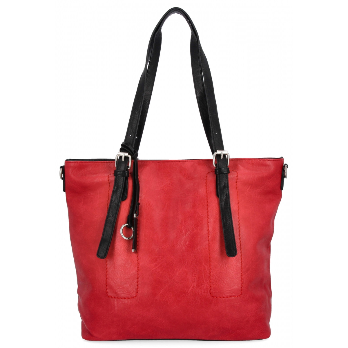 Uniwersalna Torebka Damska XL Shopper Bag firmy Hernan HB0213-1 Czerwona/Czarny
