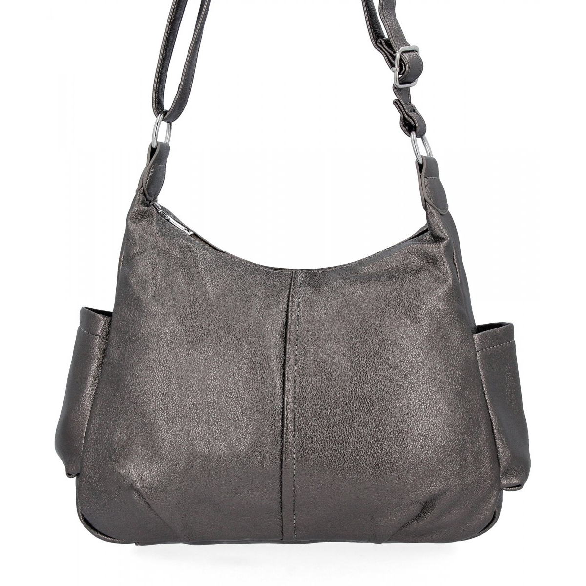 Uniwersalna Torebka Listonoszka firmy Herisson 1202L2072 Ciemno Srebrna