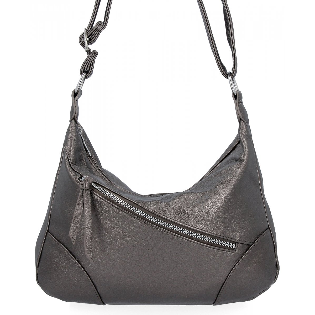 Uniwersalna Torebka Listonoszka firmy Herisson 1202L2070 Ciemno Srebrna