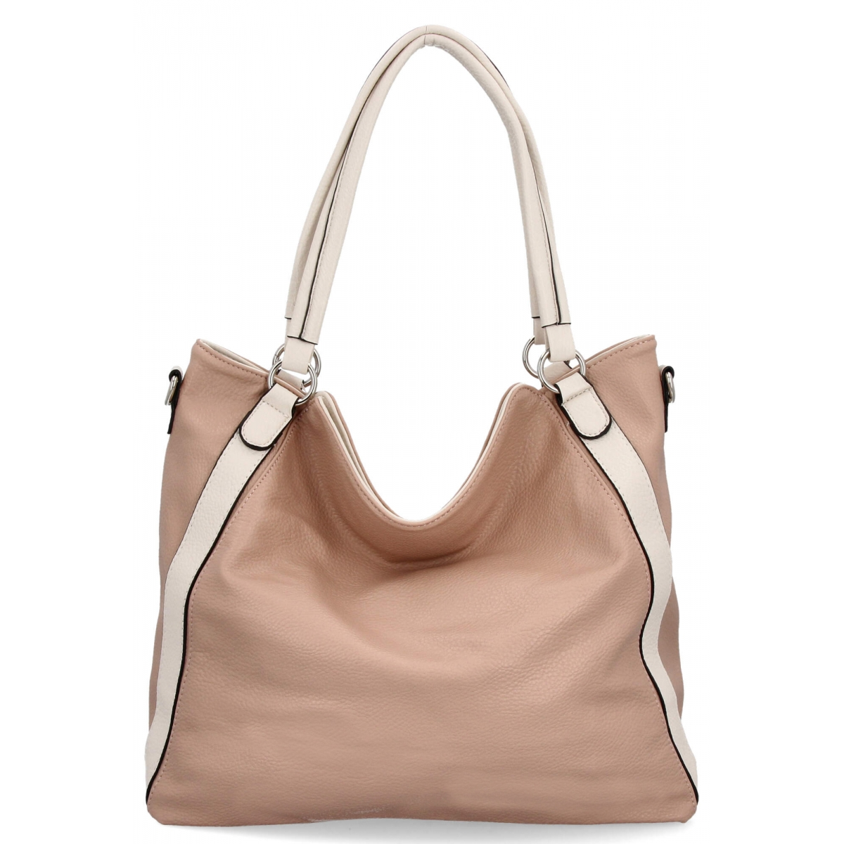 Torebka Damska Shopper Bag XL firmy Hernan HB0337 Pudrowy Róż