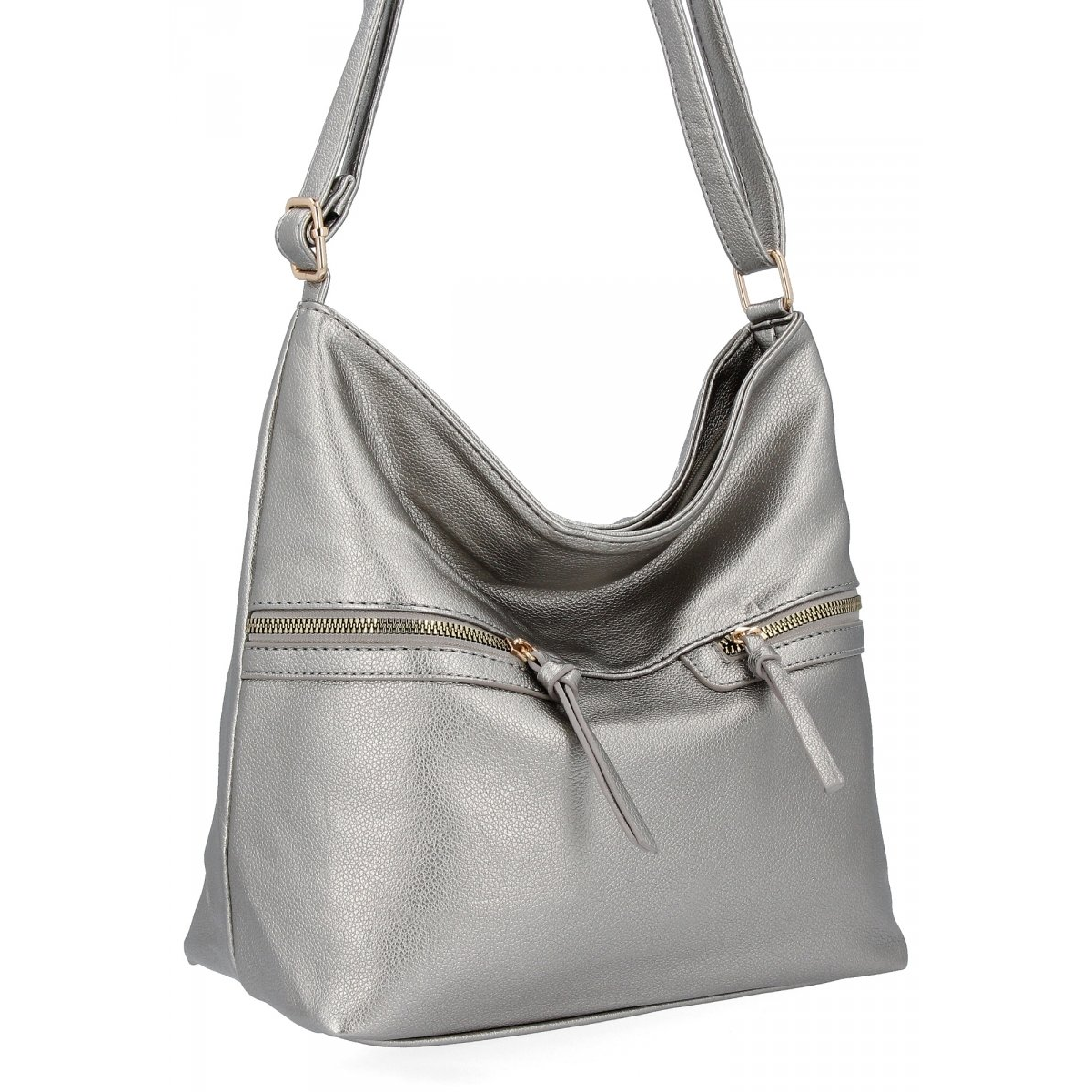 Uniwersalna Torebka Damska Listonoszka firmy Herisson 1052L2096 Ciemno Srebrna