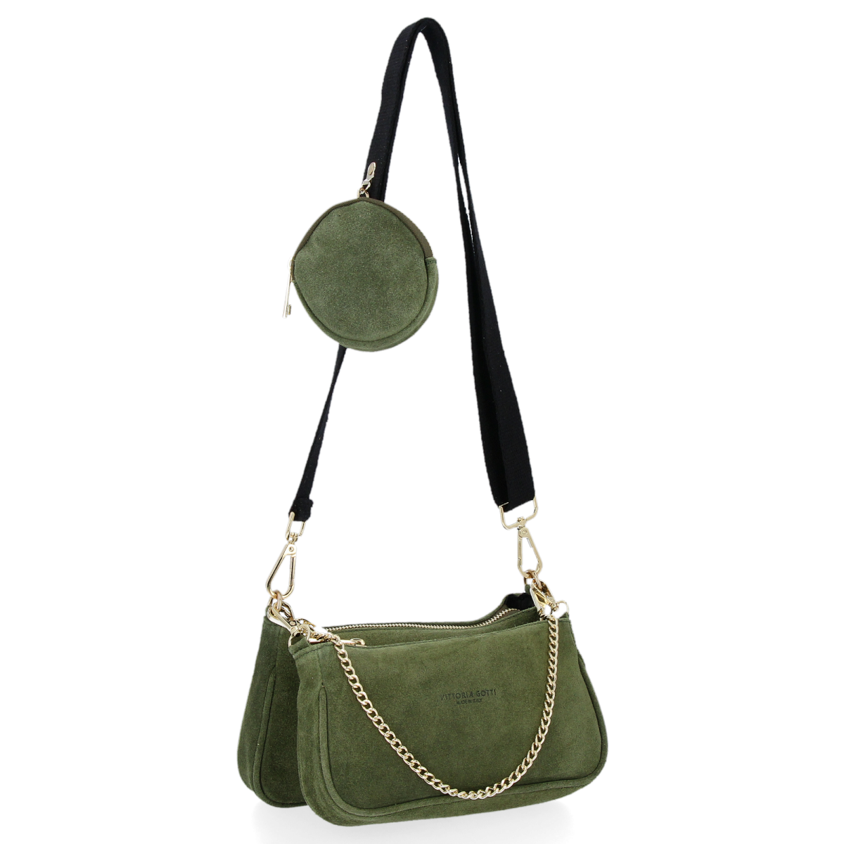 Modne Torebki Skórzane Listonoszki 2w1 włoskiej firmy Vittoria Gotti Zielona