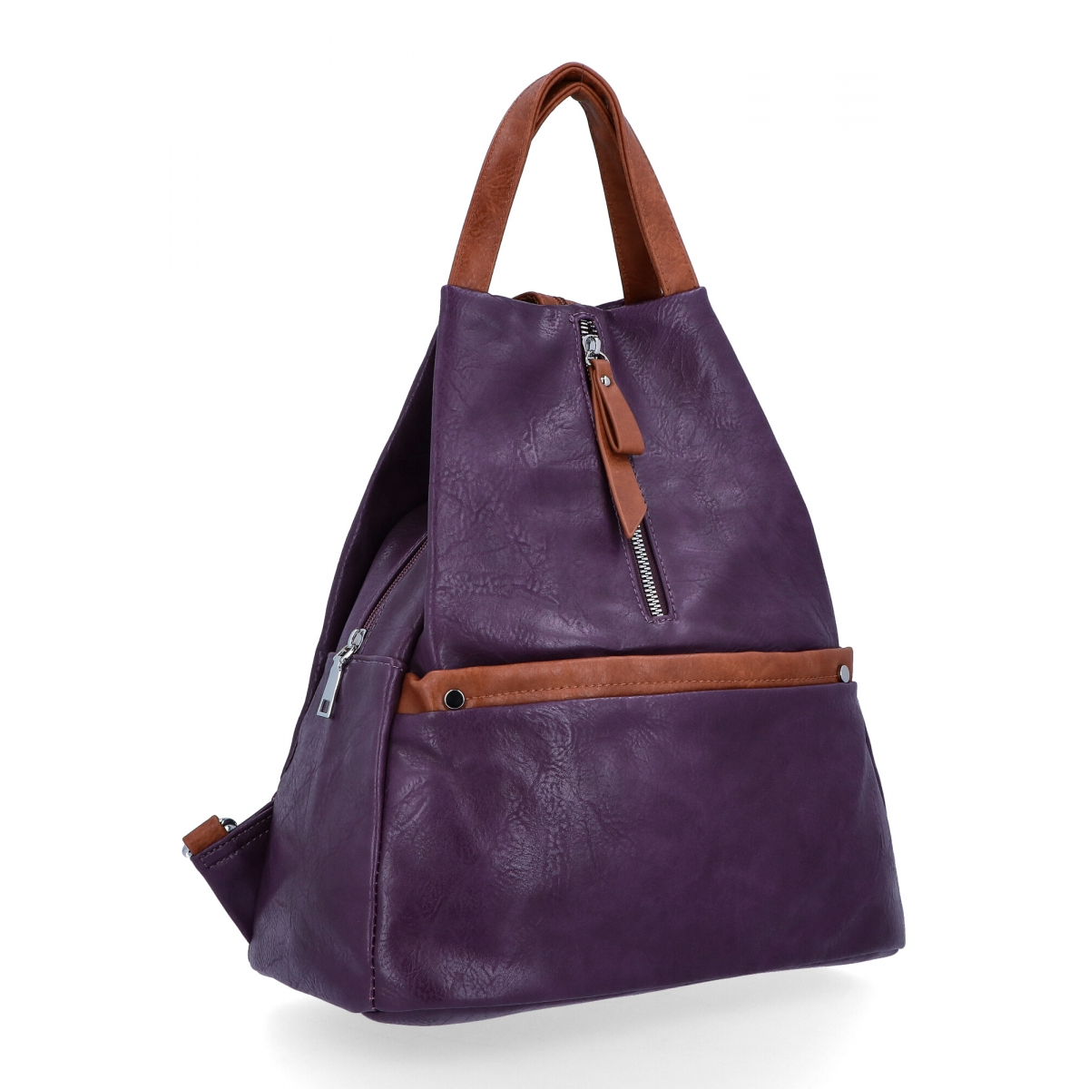 Miejski Plecak Damski firmy Herisson HR1452B587 Ciemno Fioletowy