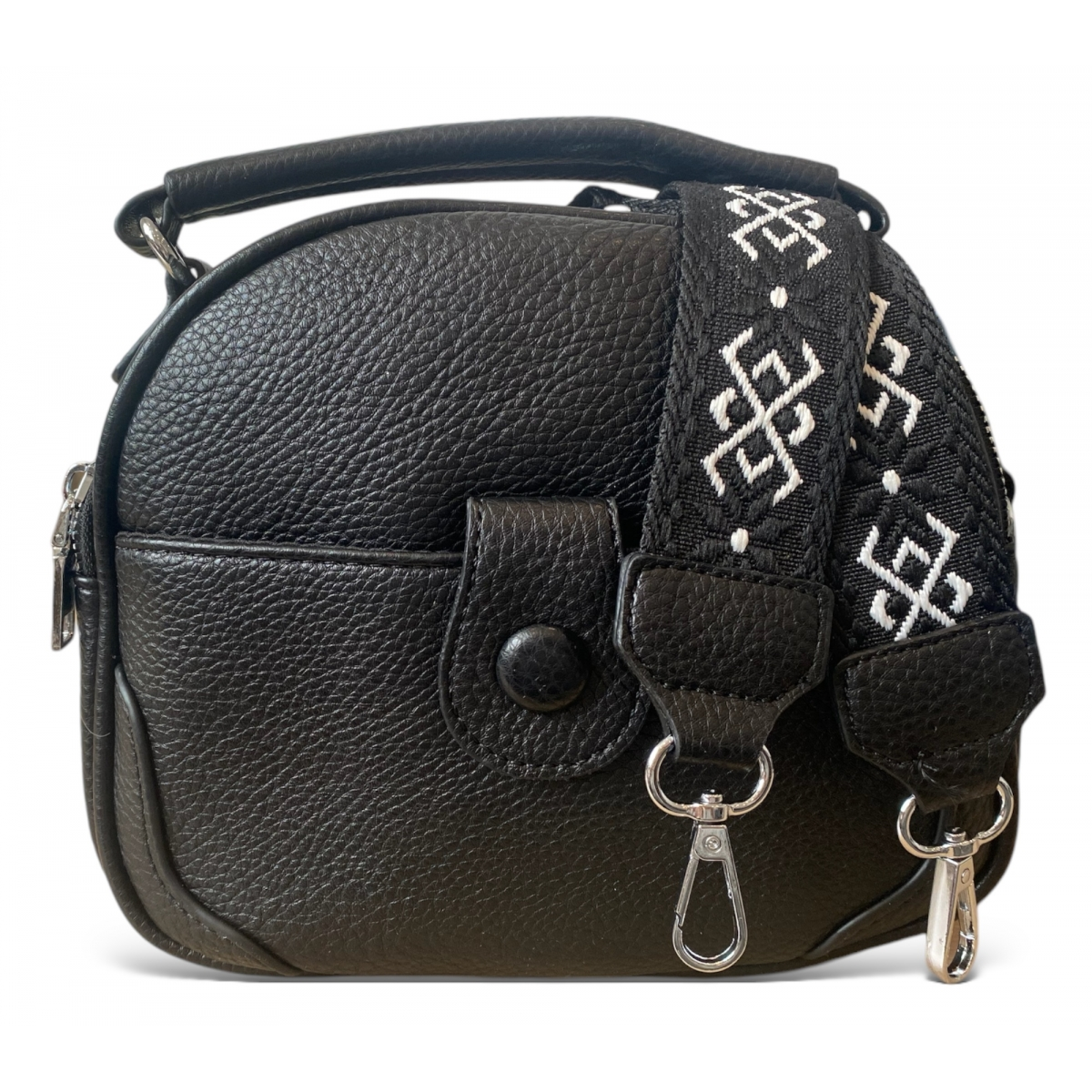 Mała Torebka Damska Listonoszka 2 Komory firmy Herisson 1502H2023-196 Czarna