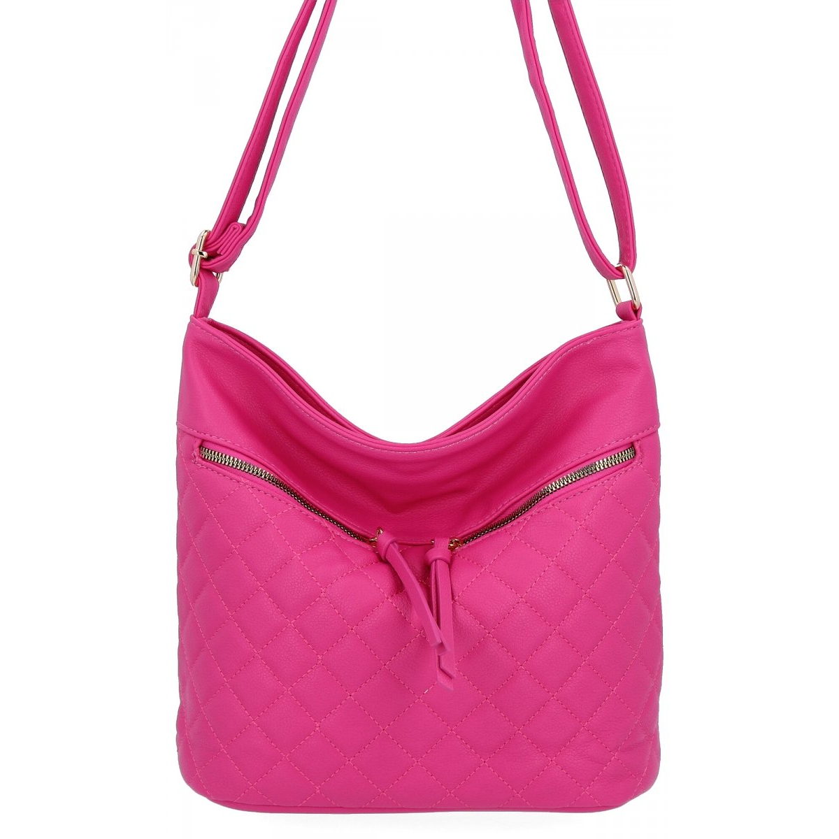 Pikowana Torebka Damska Listonoszka firmy Herisson 1052L2091 Fuksjowa