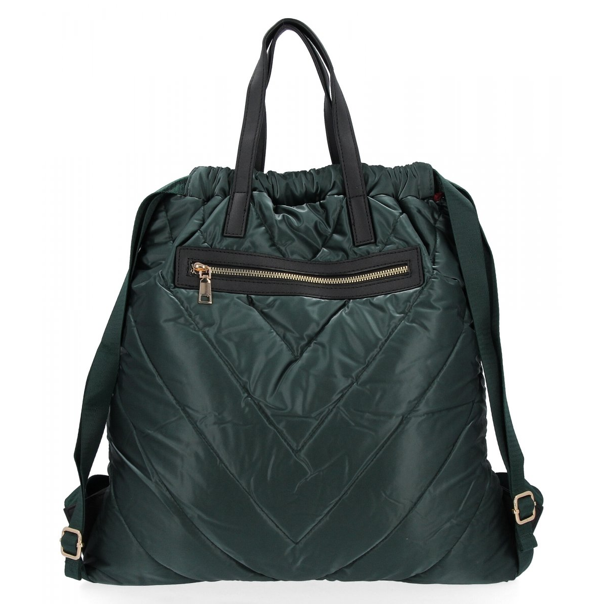 Pikowana Torebka Damska Plecak XXL firmy Herisson 1652L80146 Butelkowa Zieleń