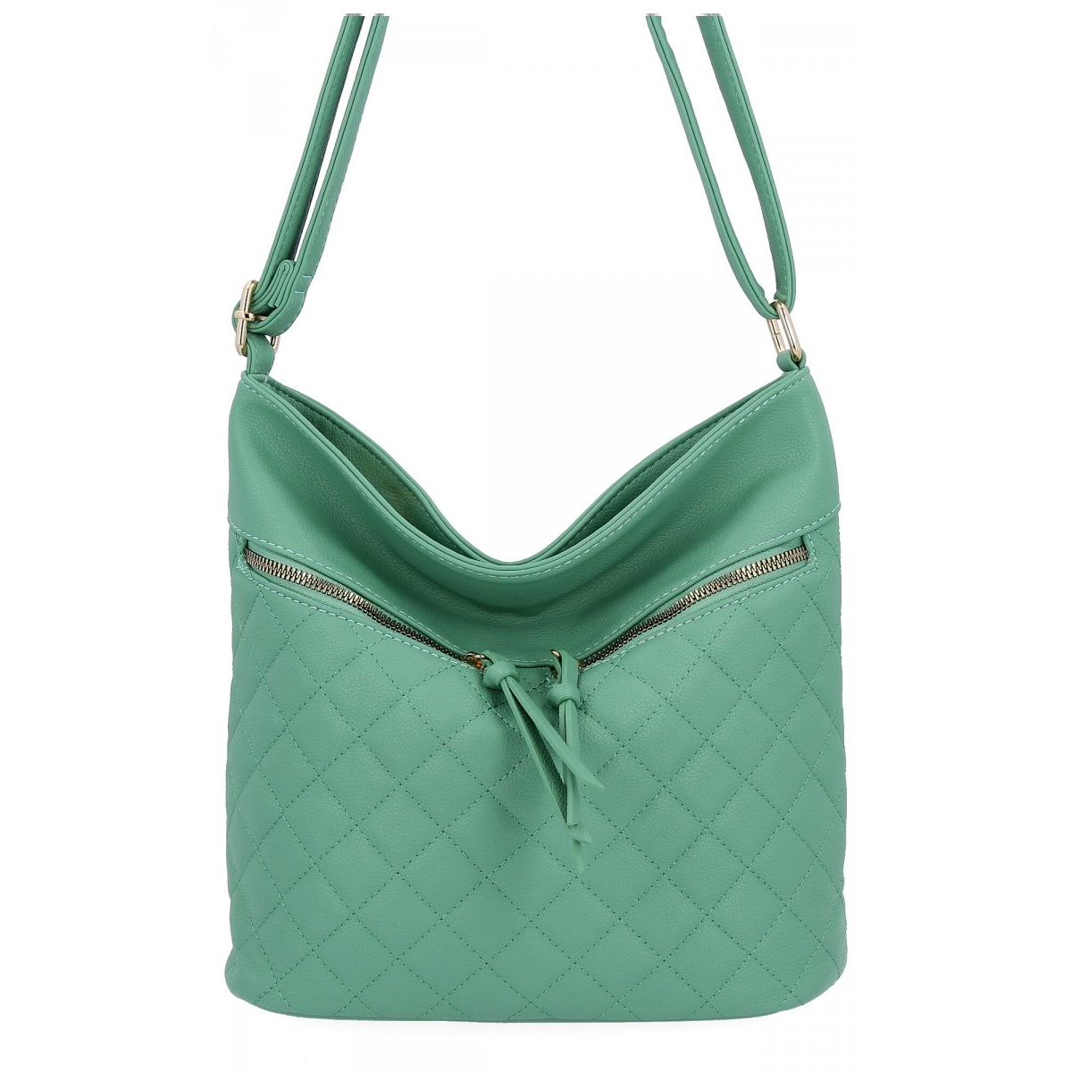 Pikowana Torebka Damska Listonoszka firmy Herisson 1052L2091 Jasno Zielona