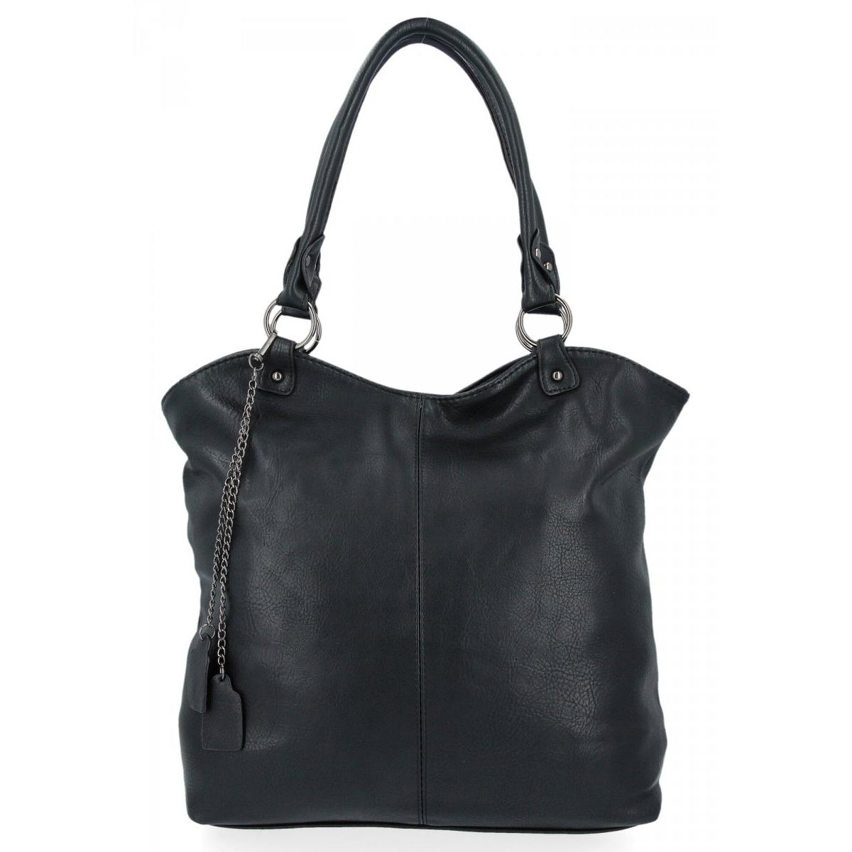Uniwersalne Torebki Damskie XL firmy Hernan Shopper Bag Czarna