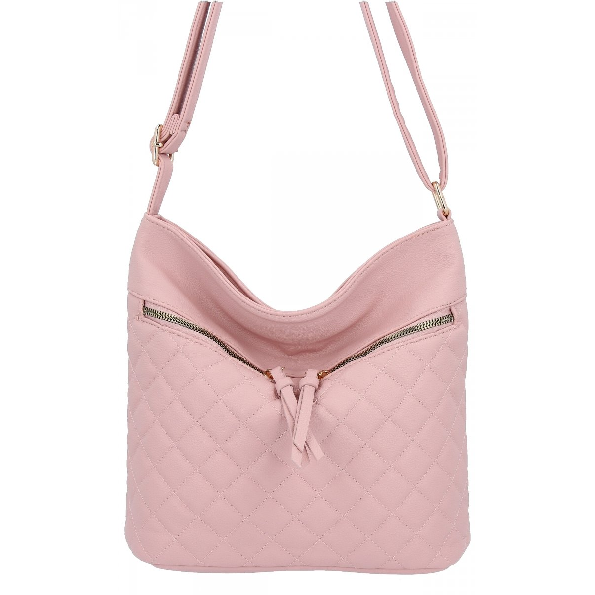 Pikowana Torebka Damska Listonoszka firmy Herisson 1052L2091 Pudrowy Róż