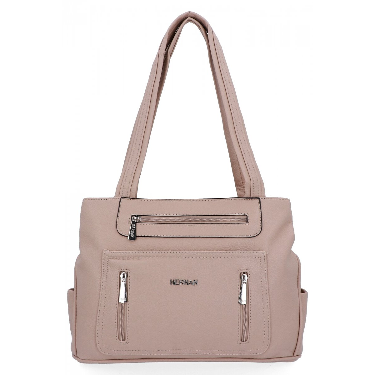 Torebka Damska Shopper Bag firmy Hernan 3892 Ciemno Beżowa
