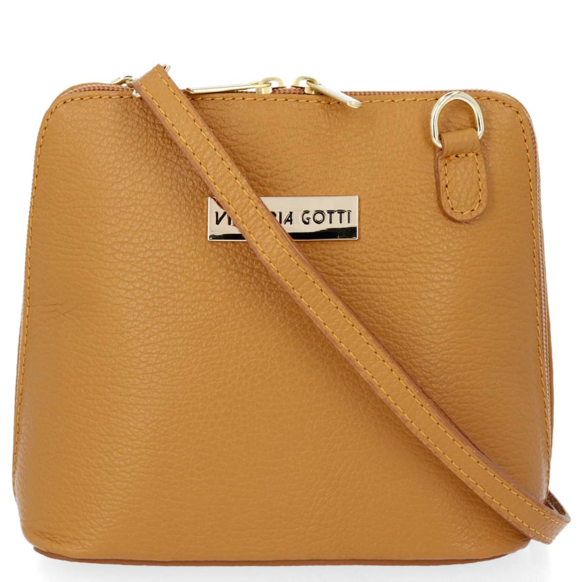 Mała Torebka Skórzana Elegancka Listonoszka firmy Vittoria Gotti Ruda