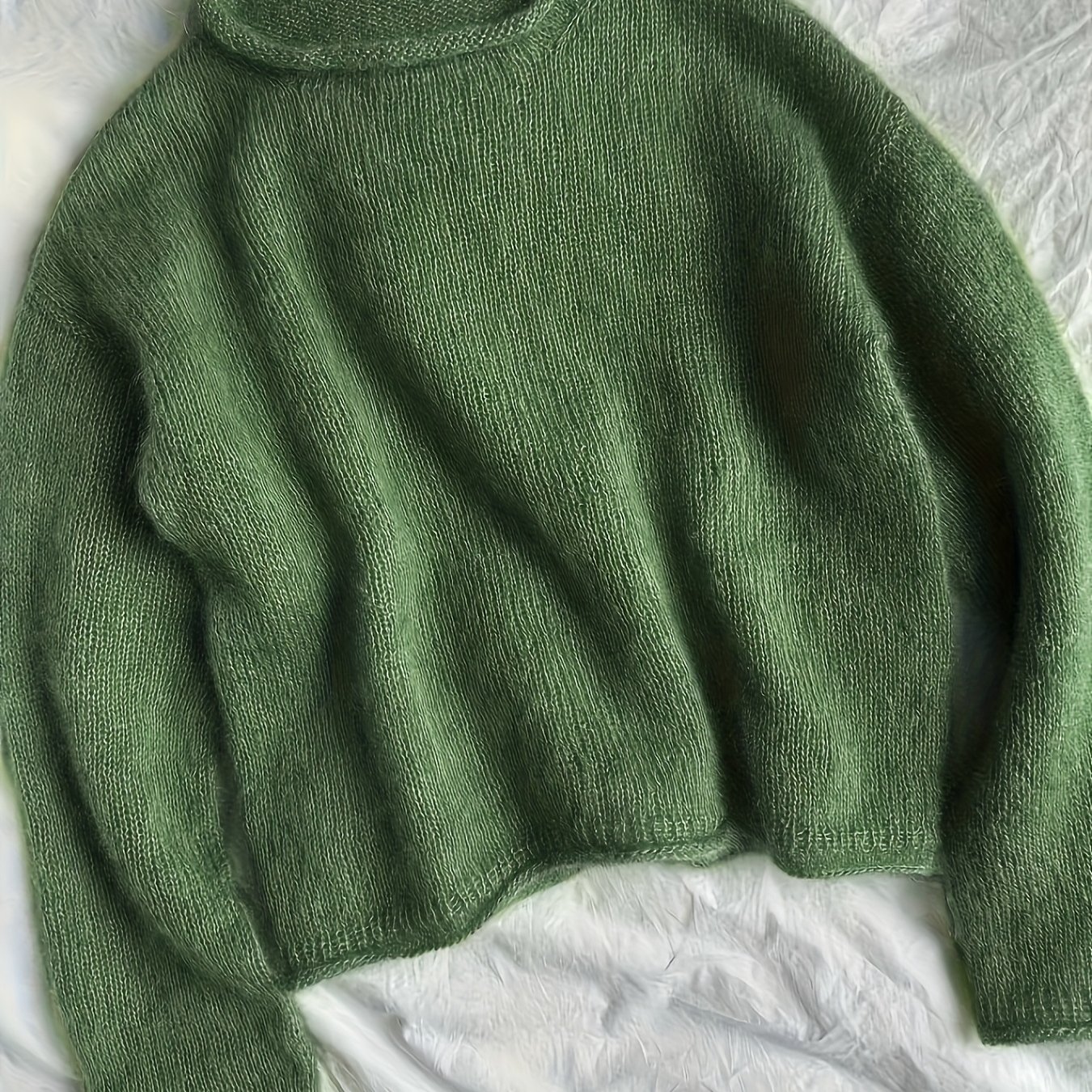 TEMU Elegancki sweter damski z długim rękawem - Miękki sweter z okrągłym dekoltem, luźny sweter do noszenia na co dzień i na specjalne okazje, odzież