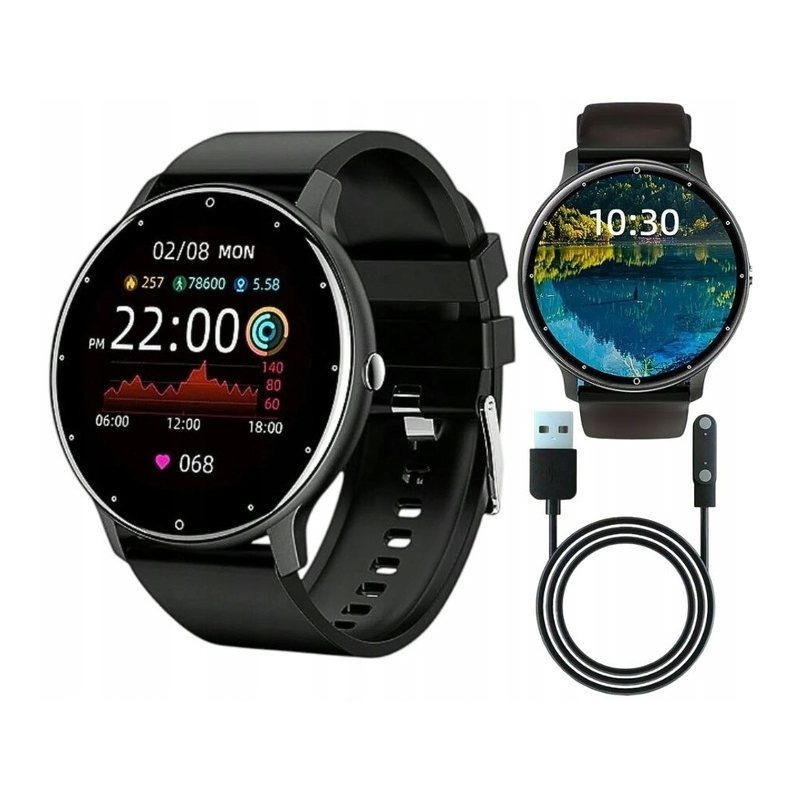 TEMU SMARTWATCH MĘSKI DAMSKI ZEGAREK CZARNY SPORTOWY ROZMOWY BLUETOOTH FITNESS
