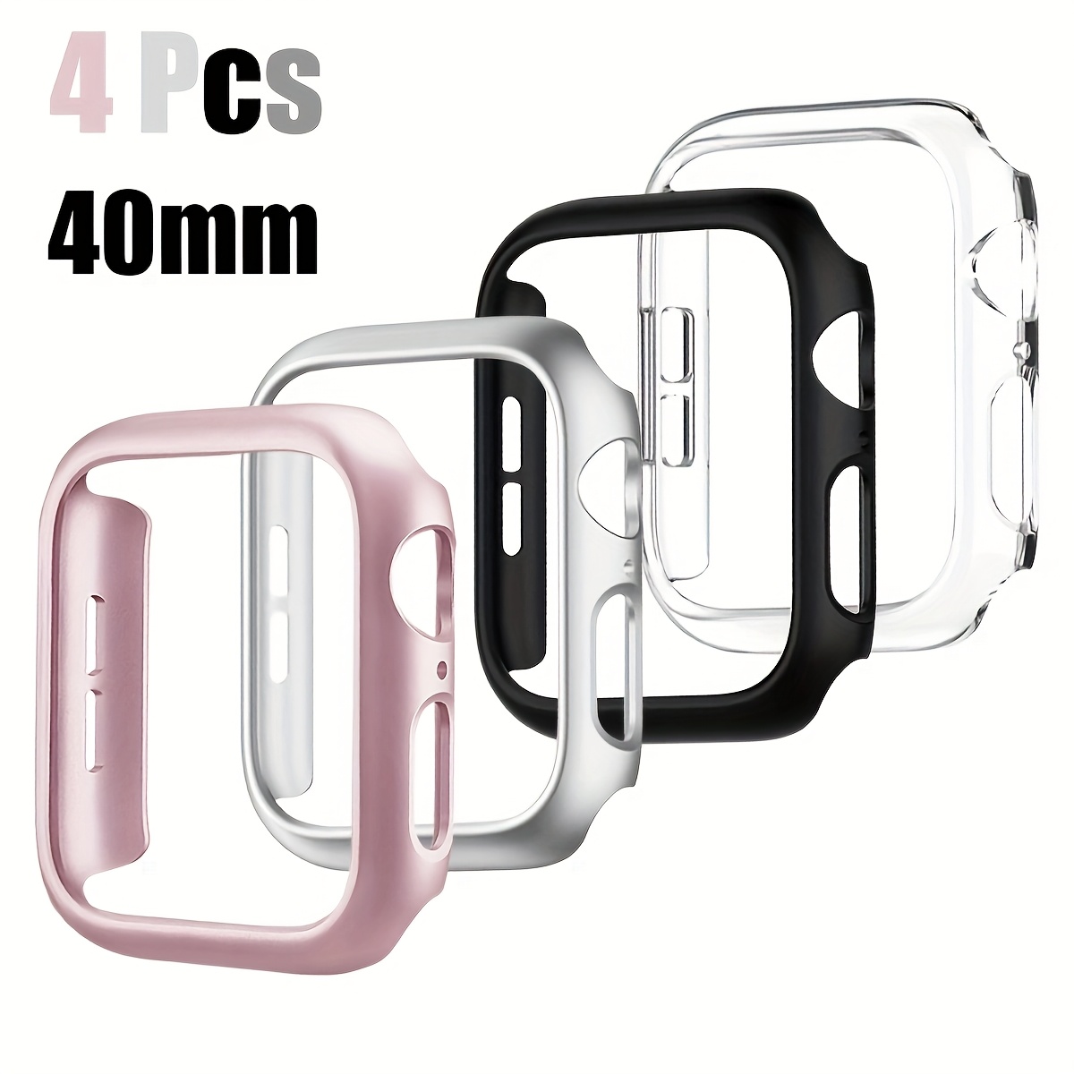 TEMU Pasuje do Apple Watch Series 11/10/9/8/7/6/5/4/SE 40mm/41mm/44mm/45mm/46mm, 4- Matowe Etui z Wzorem Hollow, Wytrzymała Osłona Ekranu PC Odporna