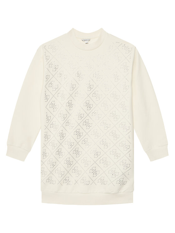 Guess Sukienka codzienna J5YK02 KA6V4 Écru Regular Fit