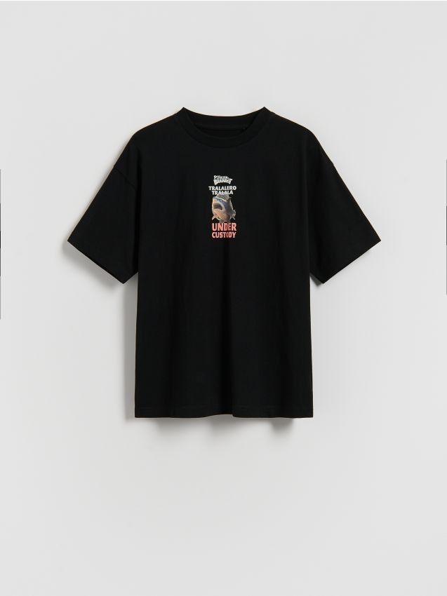 Reserved - T-shirt Tralalero Tralala - czarny