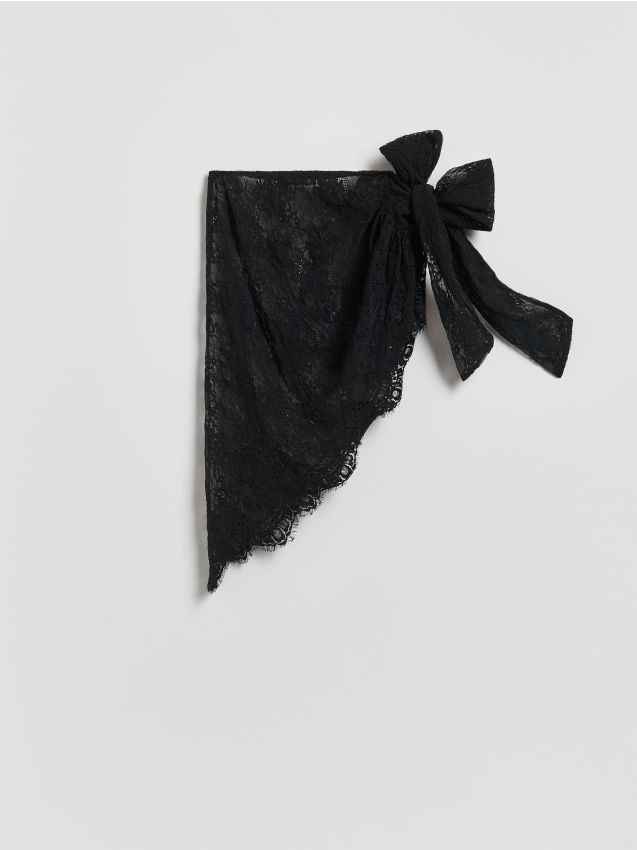 Reserved - Koronkowa spódnica mini - czarny