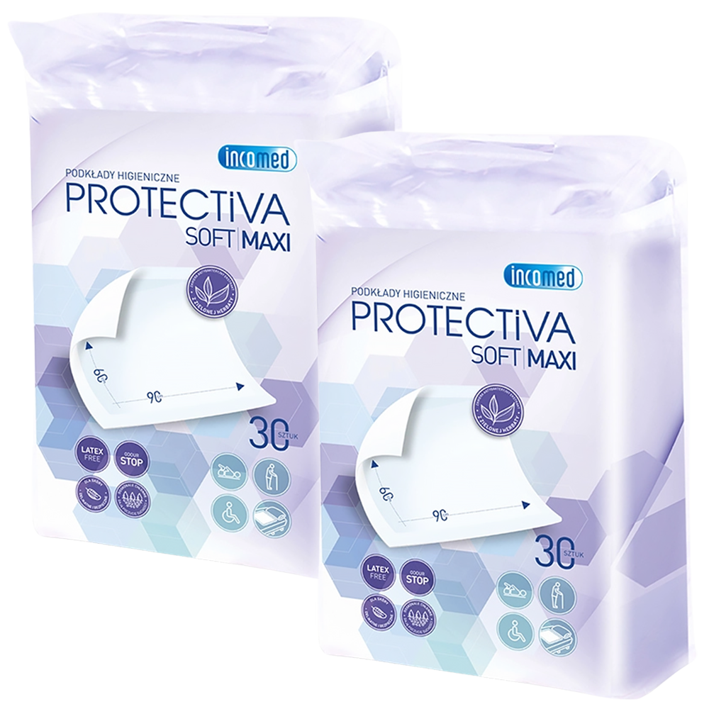 Zestaw Protectiva Soft Maxi, podkłady higieniczne, 60 cm x 90 cm, 2 x 30 sztuk
